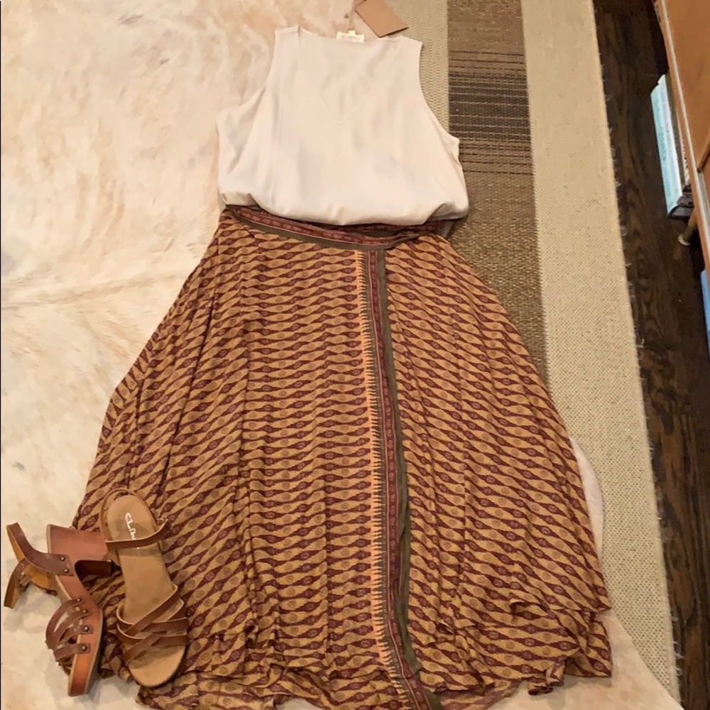 NWT Free People wrap midi skirt